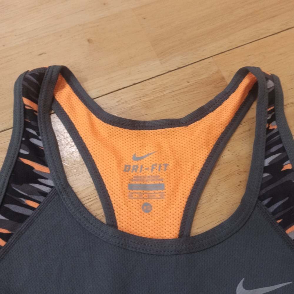 Nike Tank Top Womens XS gray orange Dri Fit  Running Athletic - Picture 7 of 16